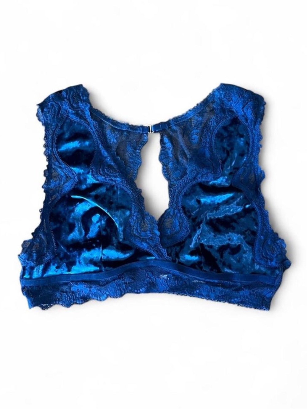 Victoria's Secret Royal Blue Lace & Velvet Bralette